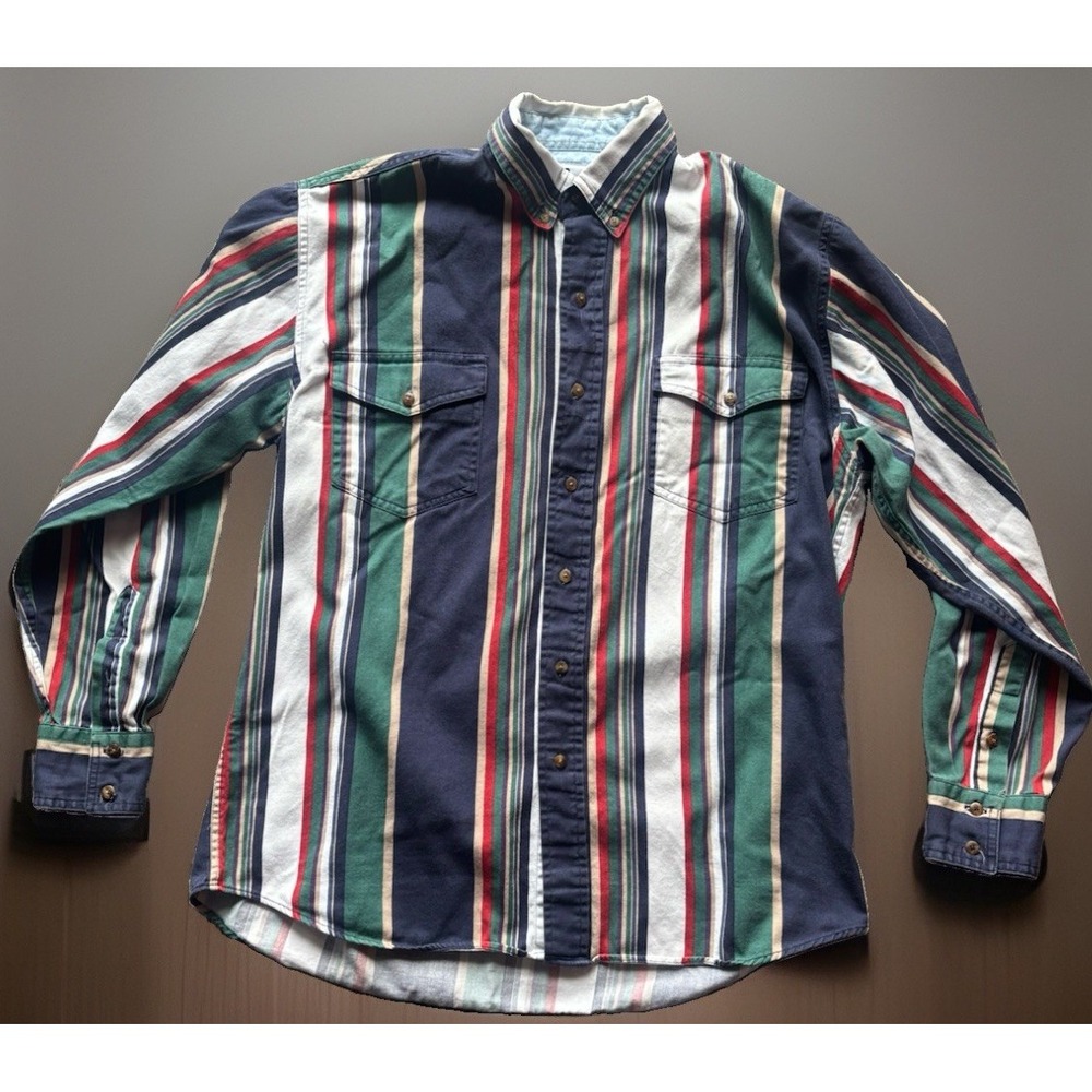 Vtg Roper Sport Men's Size L Striped Western Button Down Shirt Rodeo Cowboy 90s